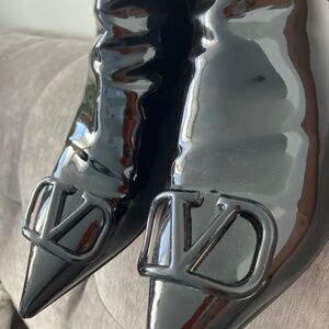 Valentino Patent Leather Chelsea Boots Women's size 37.5